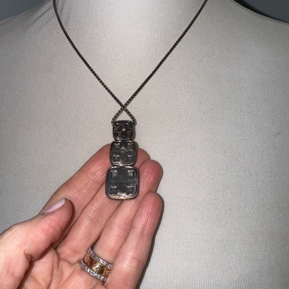 New With Tags David Yurman Chiclet Small Triple Drop Quartz Pendant Necklace - Picture 3 of 8